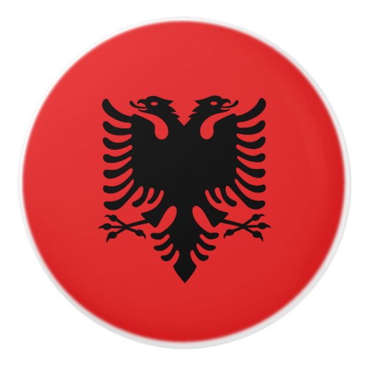 Keramische knop pull met vlag van Albanië (Voorkant)