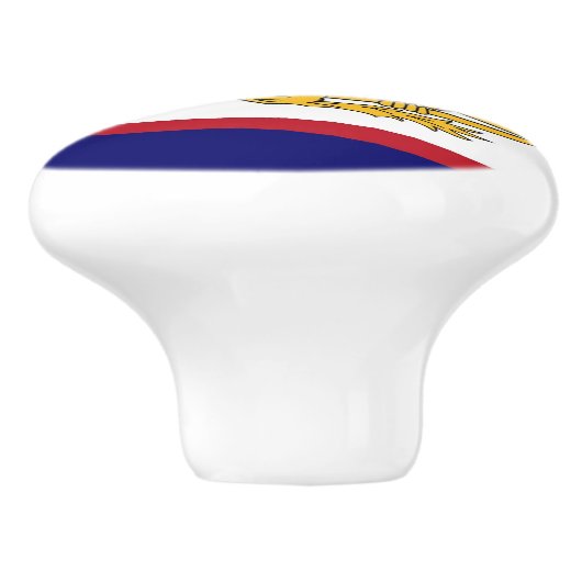 Keramische knop pull met vlag van Amerikaans-Samoa (Zijkant)