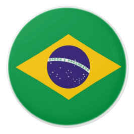 Keramische knop pull met vlag van Brazilië