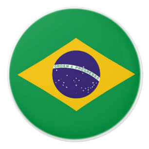 Keramische knop pull met vlag van Brazilië