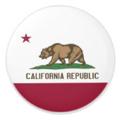 Keramische knop pull met vlag van Californië, Vere (Voorkant)