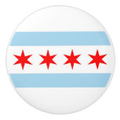 Keramische knop pull met vlag van Chicago City, Ve (Voorkant)