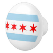 Keramische knop pull met vlag van Chicago City, Ve (Rechts)