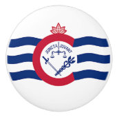 Keramische knop pull met vlag van Cincinnati, Vere (Voorkant)