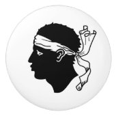 Keramische knop pull met vlag van Corsica (Voorkant)