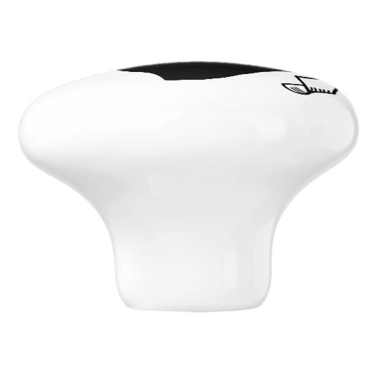 Keramische knop pull met vlag van Corsica (Zijkant)