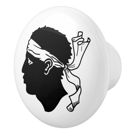 Keramische knop pull met vlag van Corsica (Rechts)