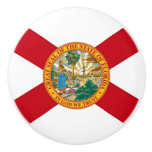 Keramische knop pull met vlag van Florida, Verenig