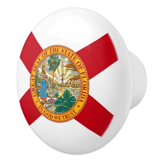 Keramische knop pull met vlag van Florida, Verenig (Rechts)