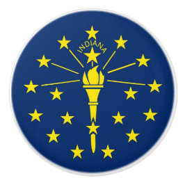 Keramische knop pull met vlag van Indiana State, V
