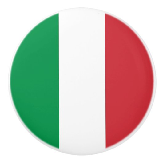 Keramische knop pull met vlag van Italië (Voorkant)