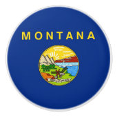 Keramische knop pull met vlag van Montana, Verenig (Voorkant)