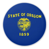 Keramische knop pull met vlag van Oregon State, Ve (Voorkant)