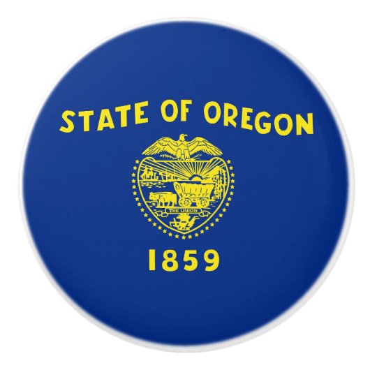Keramische knop pull met vlag van Oregon State, Ve (Voorkant)