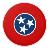 Keramische knop pull met vlag van Tennessee, Veren (Voorkant)