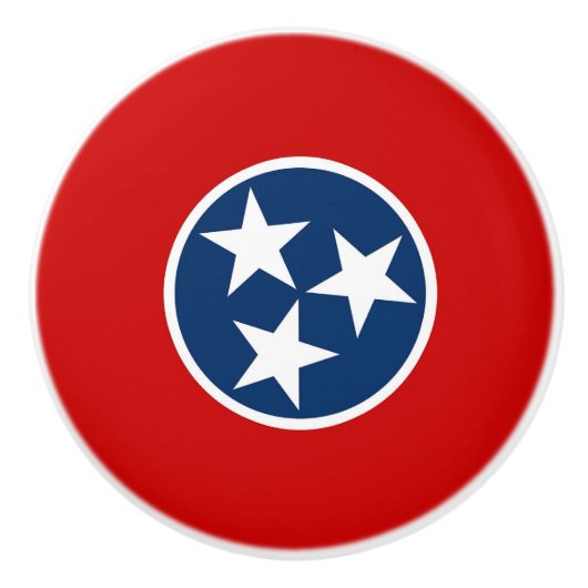 Keramische knop pull met vlag van Tennessee, Veren (Voorkant)