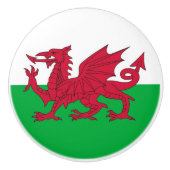 Keramische knop pull met vlag van Wales, UK (Voorkant)