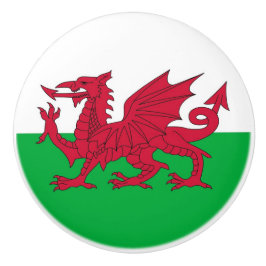 Keramische knop pull met vlag van Wales, UK