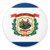 Keramische knop pull met vlag van West Virginia St (Voorkant)