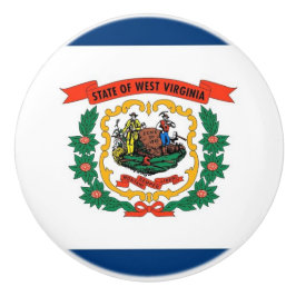 Keramische knop pull met vlag van West Virginia St