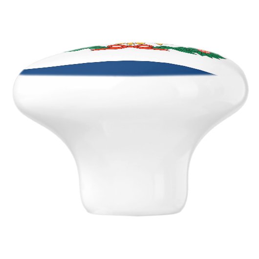 Keramische knop pull met vlag van West Virginia St (Zijkant)