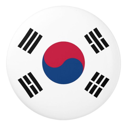 Keramische knop pull met vlag van Zuid-Korea (Voorkant)