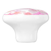 Keramische knop/roze bloemen knop (Zijkant)