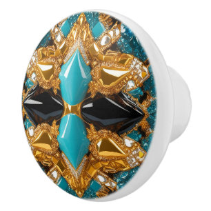 Keramische knop trekken met Bahama's Kleuren