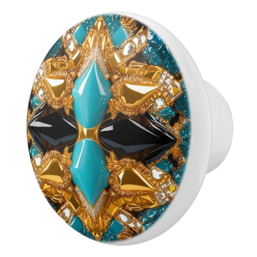 Keramische knop trekken met Bahama's Kleuren (Rechts)