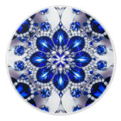 Keramische knop trekken met Blauw Wit Kleuren (Voorkant)