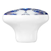Keramische knop trekken met Blauw Wit Kleuren (Zijkant)