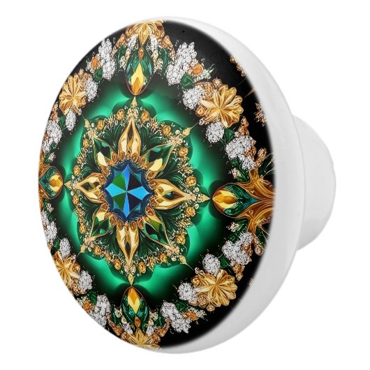 Keramische knop trekken met Braziliaanse kleuren (Rechts)