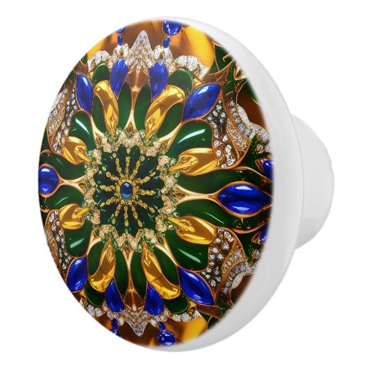 Keramische knop trekken met Brazilië Kleuren (Rechts)