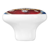 Keramische knop trekken met Colombiaanse kleuren (Zijkant)