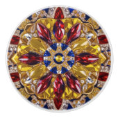 Keramische knop trekken met Colombiaanse kleuren (Voorkant)