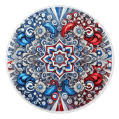 Keramische knop trekken met Franse kleuren (Voorkant)