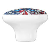 Keramische knop trekken met Franse kleuren (Zijkant)