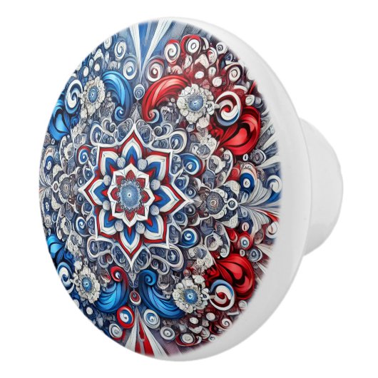 Keramische knop trekken met Franse kleuren (Rechts)