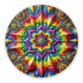 Keramische knop trekken met LGBTQ kleuren (Voorkant)