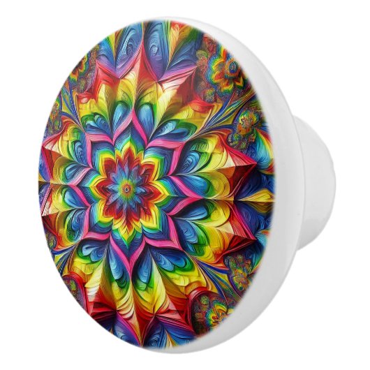 Keramische knop trekken met LGBTQ kleuren (Rechts)