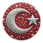 Keramische knop trekken met Turkse kleuren (Voorkant)