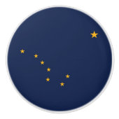 Keramische knop trekken met vlag van Alaska, USA (Voorkant)