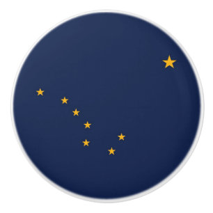 Keramische knop trekken met vlag van Alaska, USA