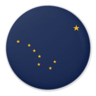 Keramische knop trekken met vlag van Alaska, USA