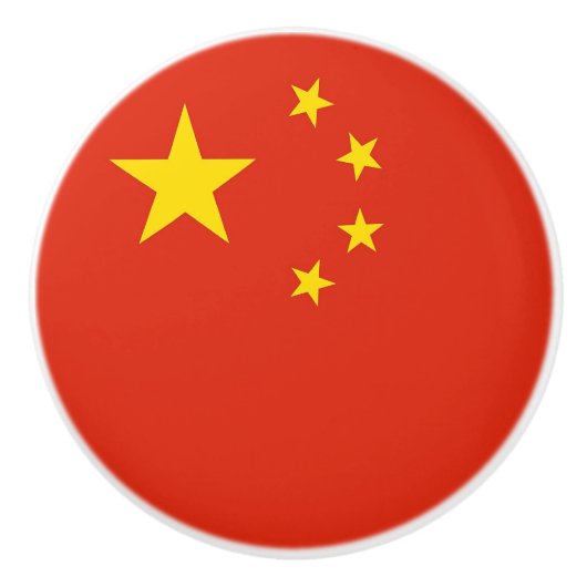 Keramische knop trekken met vlag van China (Voorkant)