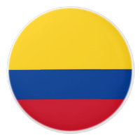 Keramische knop trekken met vlag van Colombia