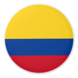 Keramische knop trekken met vlag van Colombia