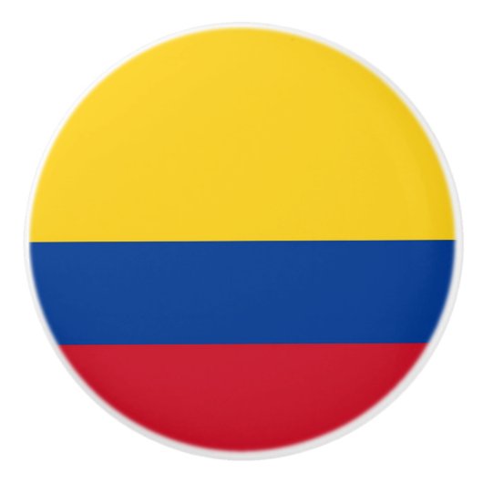 Keramische knop trekken met vlag van Colombia (Voorkant)