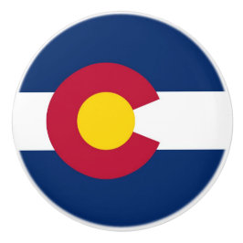 Keramische knop trekken met vlag van Colorado, USA
