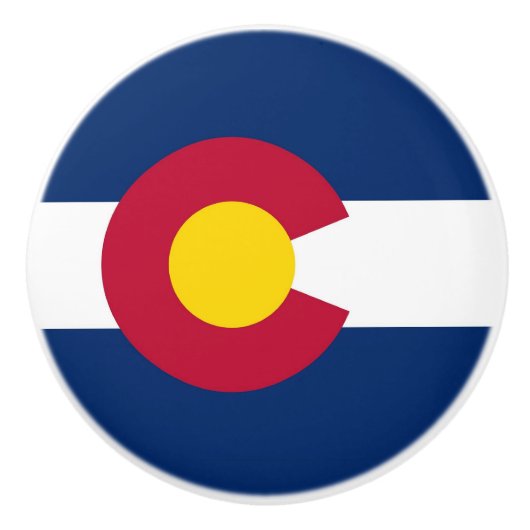 Keramische knop trekken met vlag van Colorado, USA (Voorkant)